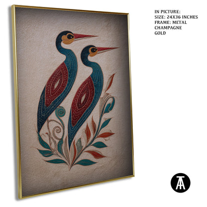 Artwork in Metal Champagne Gold Frame