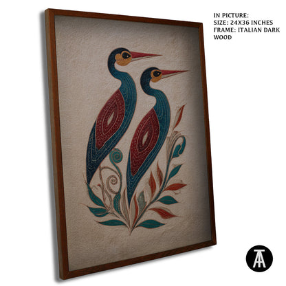 Artwork in Dark Wood Frame