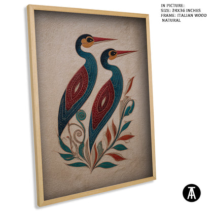 Artwork in Natural Wood Frame