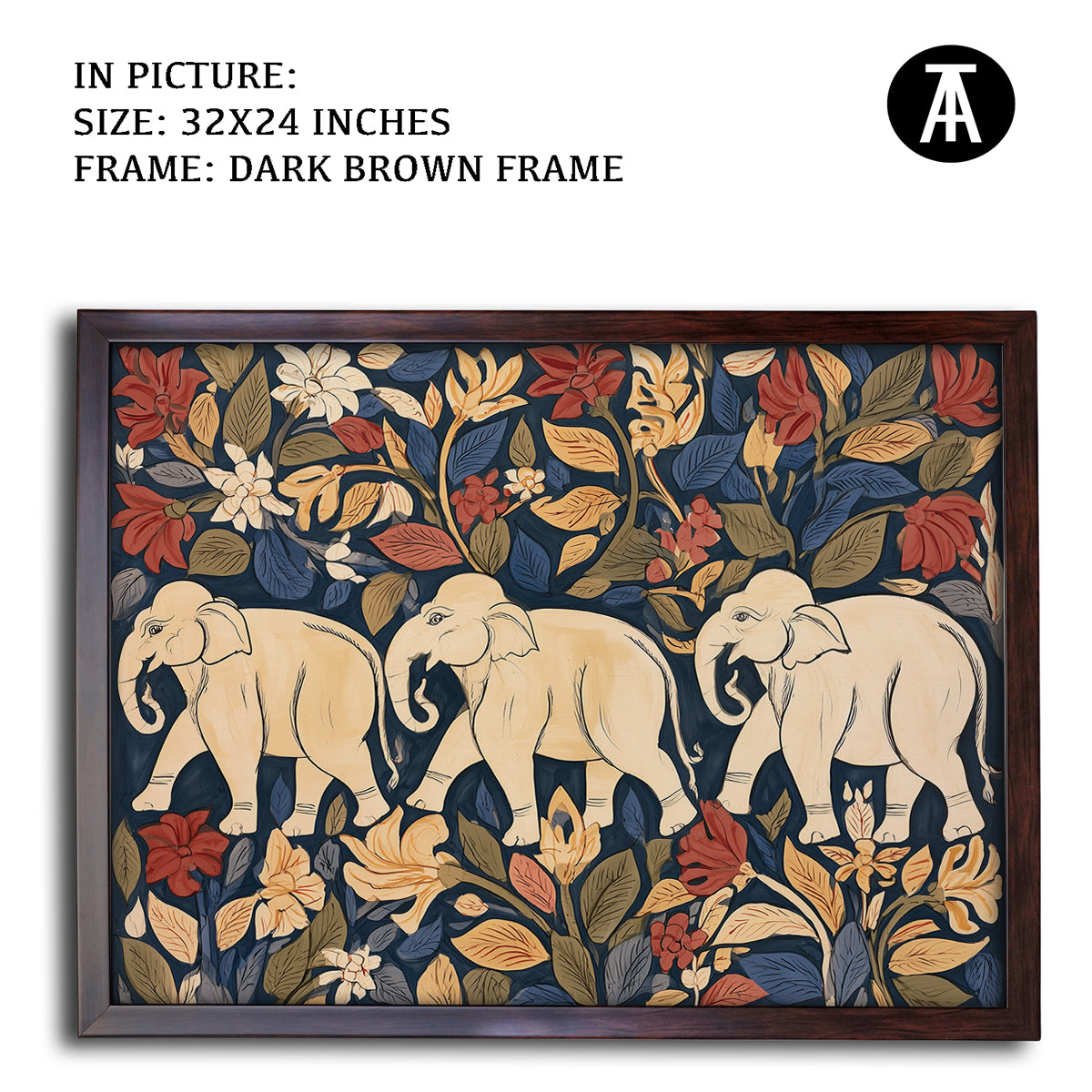 Artwork in Dark Brown Frame