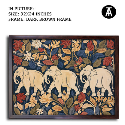 Artwork in Dark Brown Frame