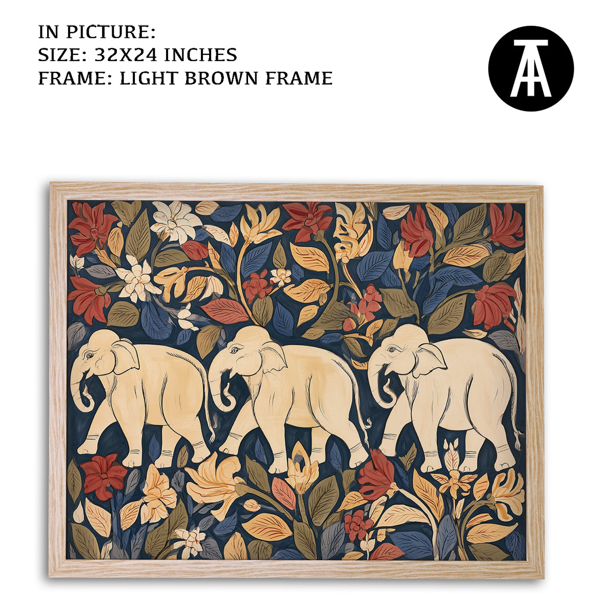 Artwork in Light Brown Frame