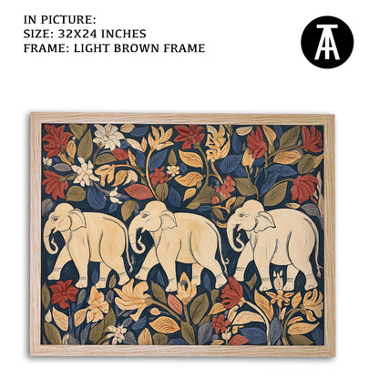 Artwork in Light Brown Frame