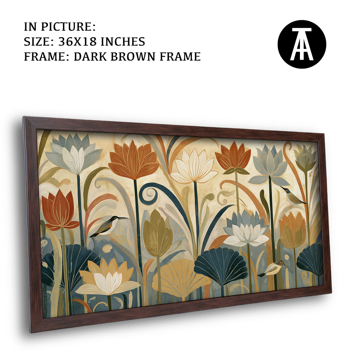 Artwork in Dark Brown Frame