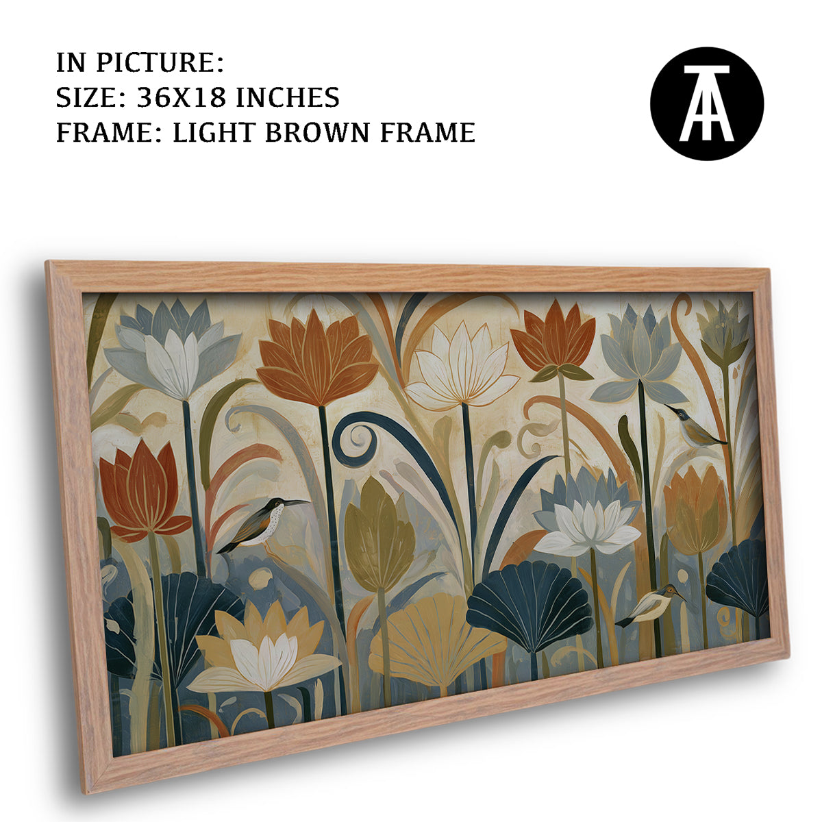 Artwork in Light Brown Frame