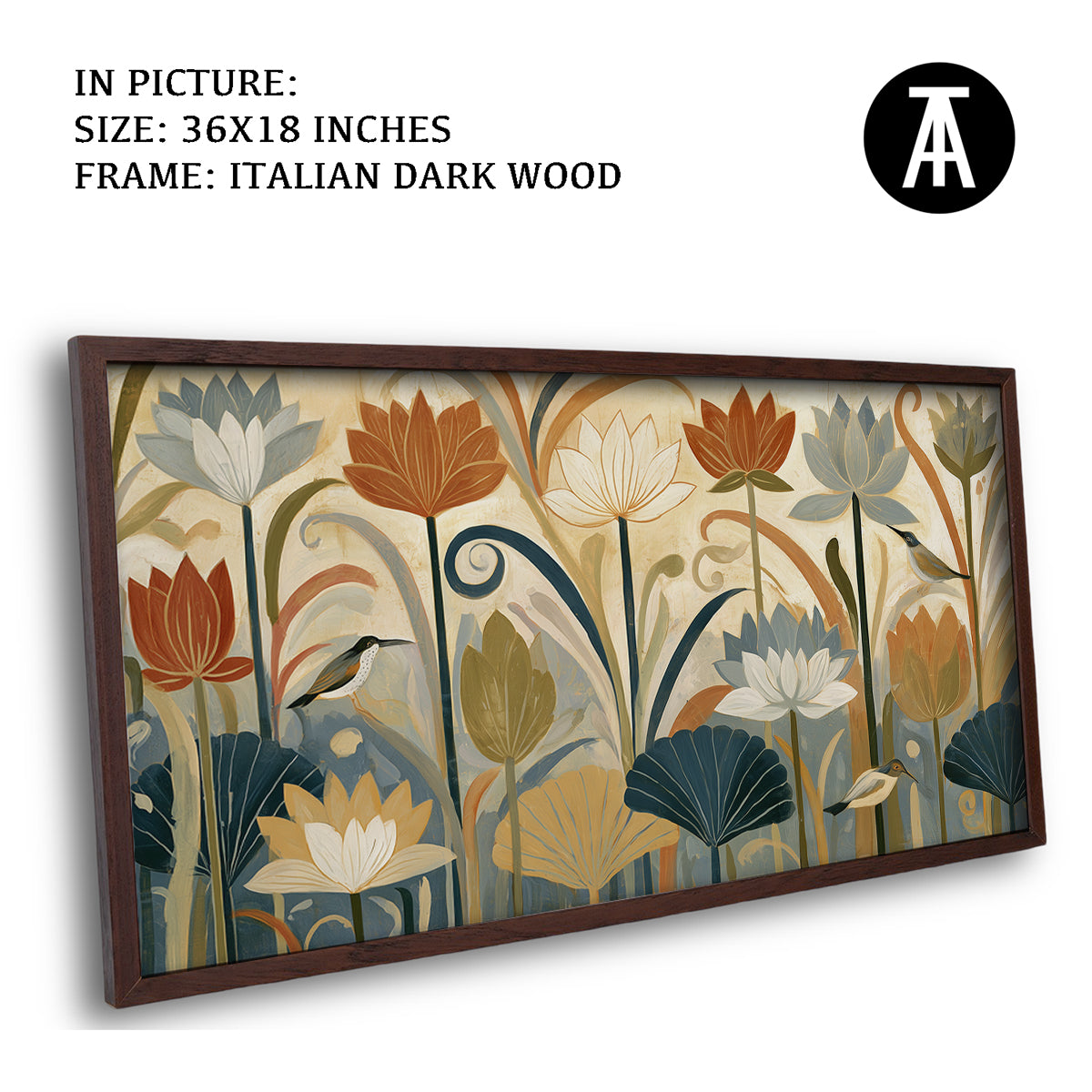 Artwork in Dark Wood Frame