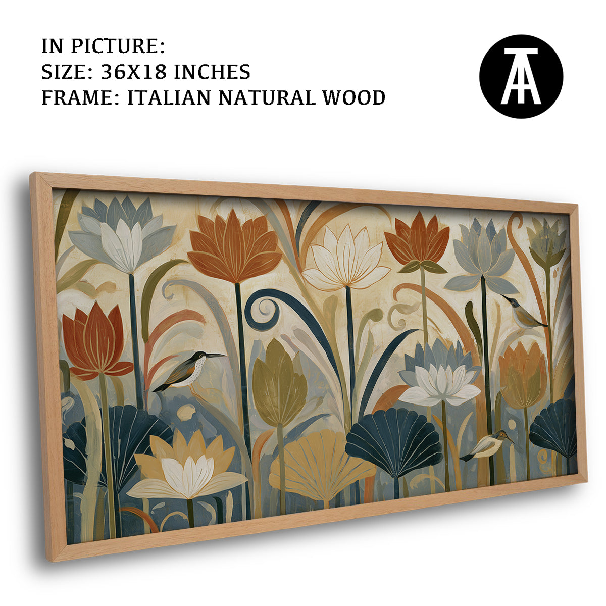 Artwork in Natural Wood Frame