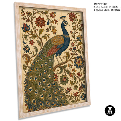 Artwork in Light Brown Frame