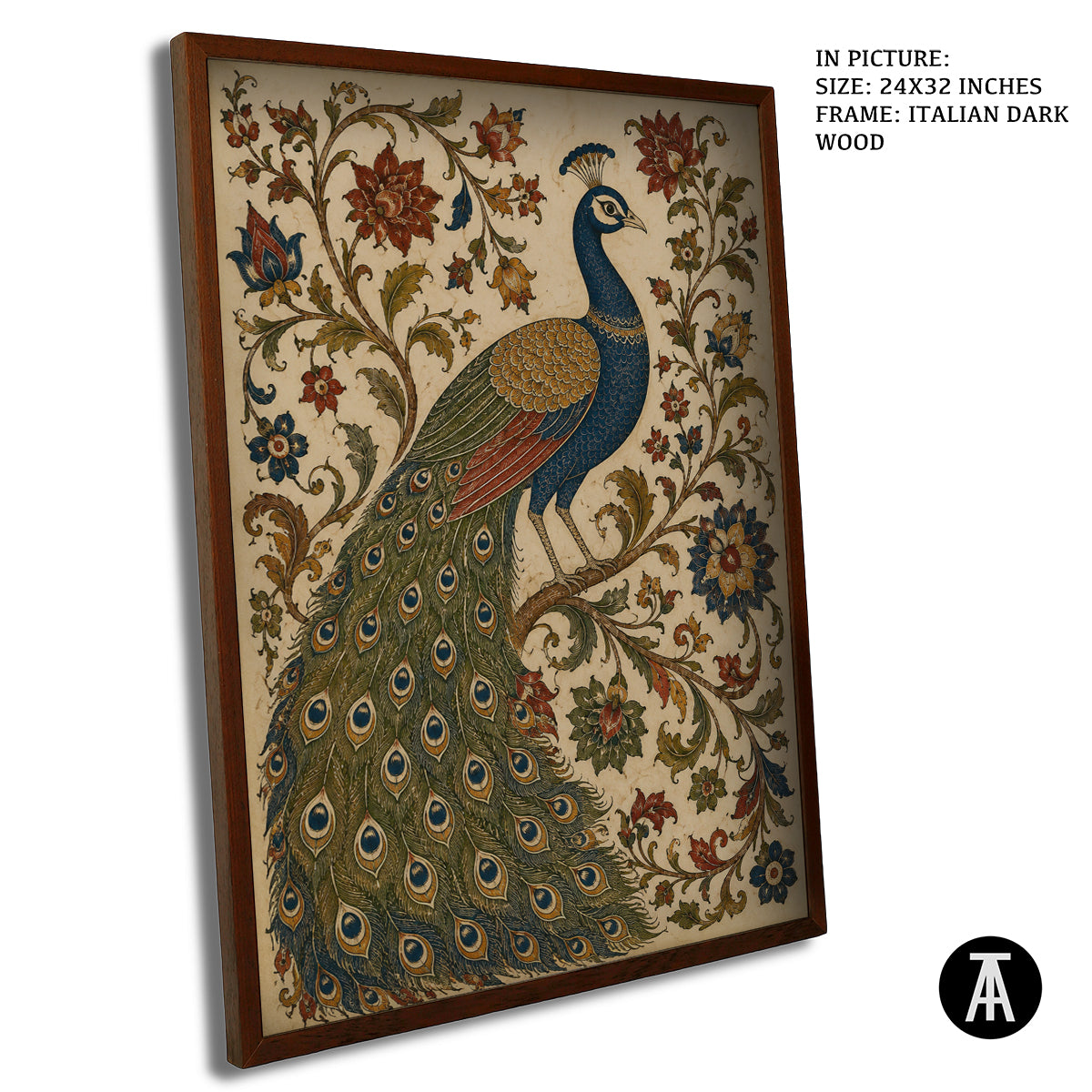 Artwork in Dark Wood Frame