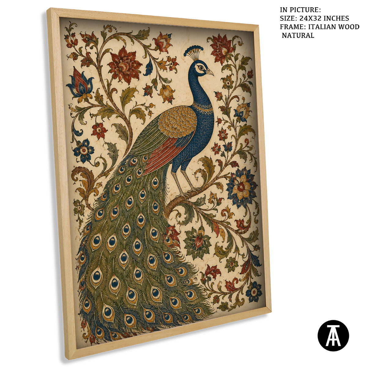 Artwork in Natural Wood Frame