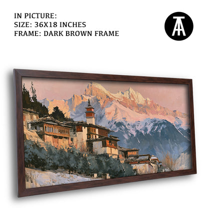 Artwork in Dark Brown Frame