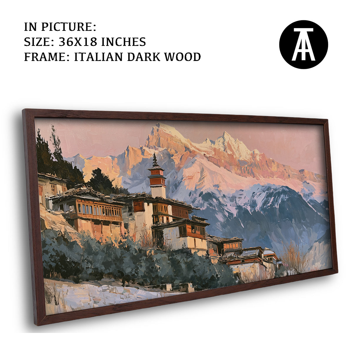 Artwork in Dark Wood Frame