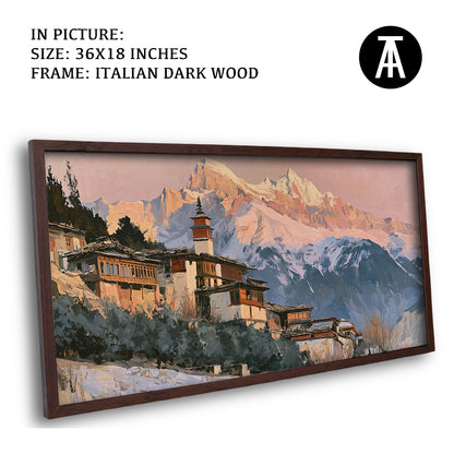 Artwork in Dark Wood Frame