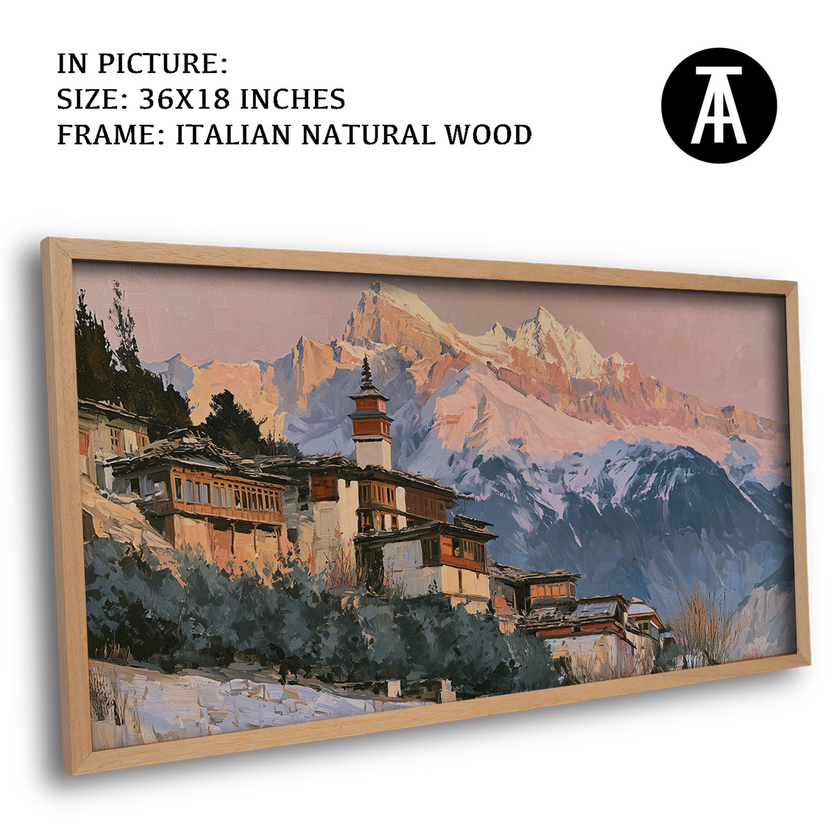 Artwork in Natural Wood Frame