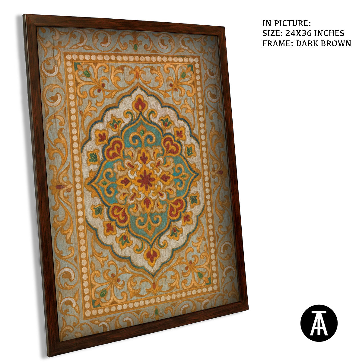 Artwork in Dark Brown Frame