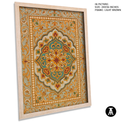 Artwork in Light Brown Frame