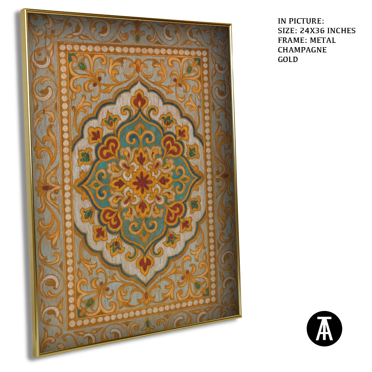 Artwork in Metal Champagne Gold Frame