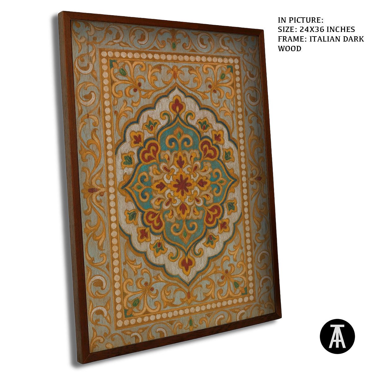 Artwork in Dark Wood Frame