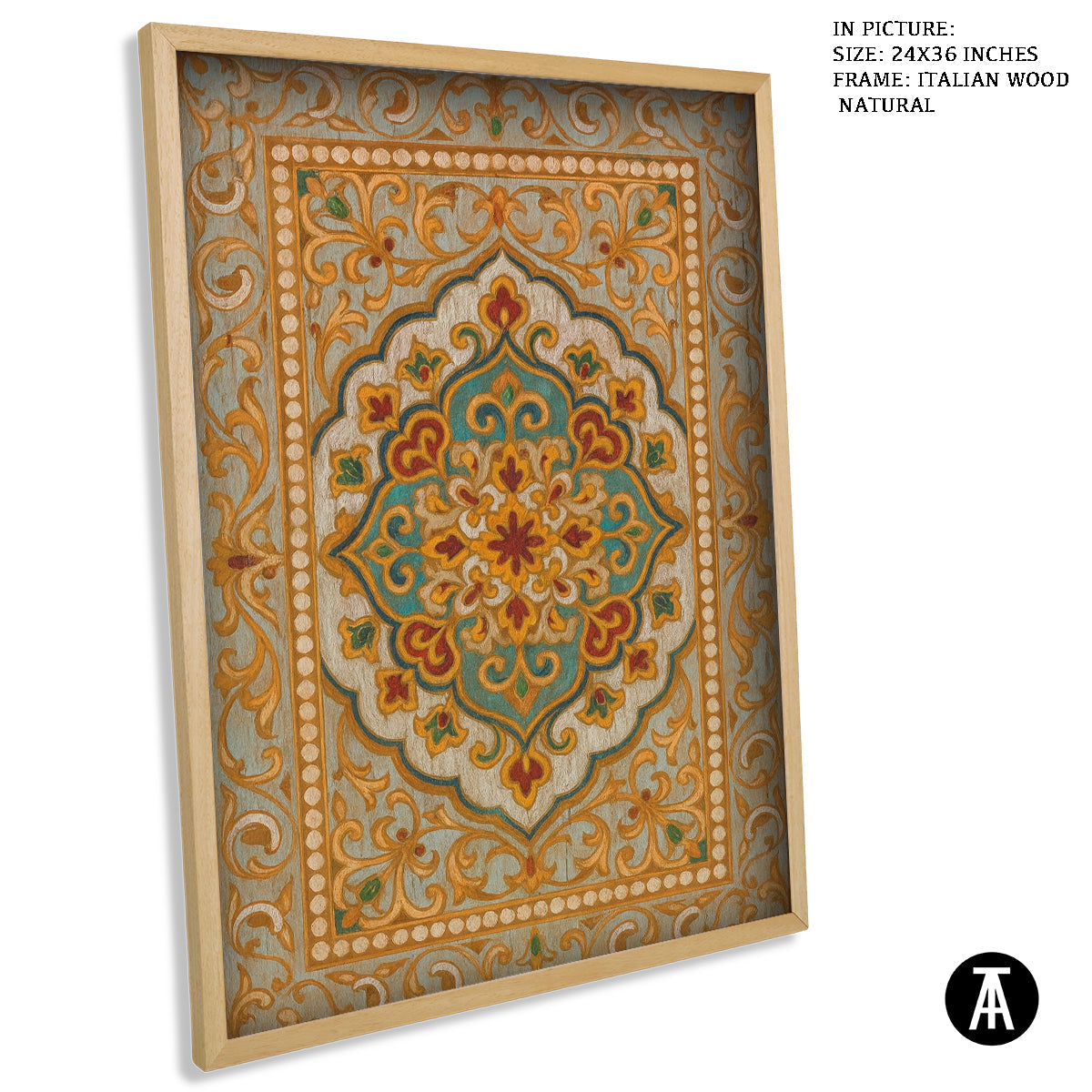 Artwork in Natural Wood Frame