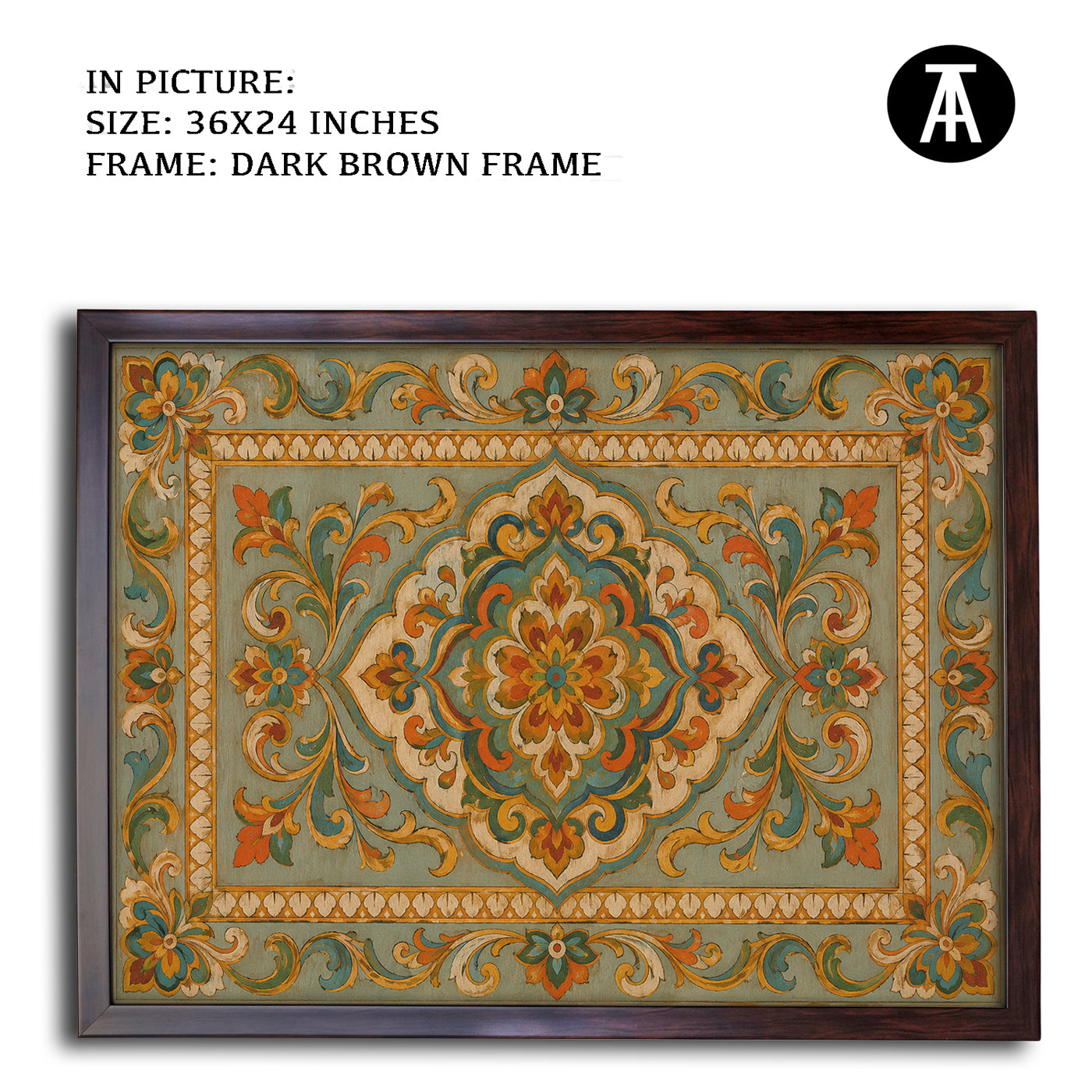 Artwork in Dark Brown Frame