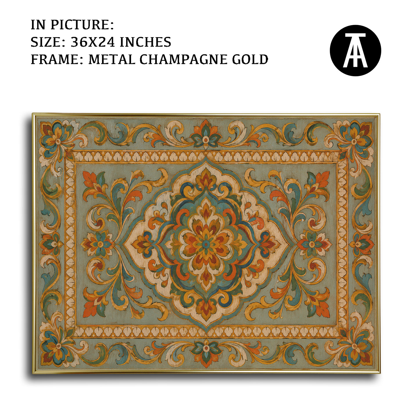 Artwork in Metal Champagne Gold Frame