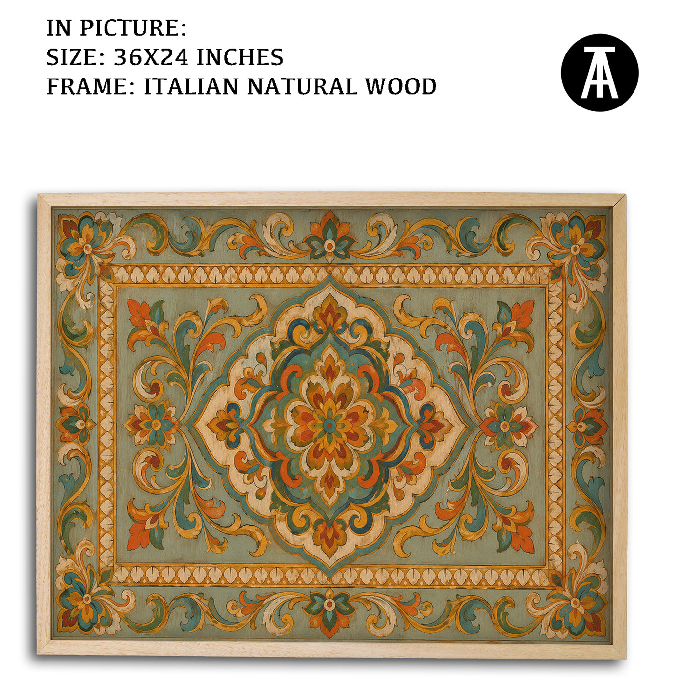 Artwork in Natural Wood Frame