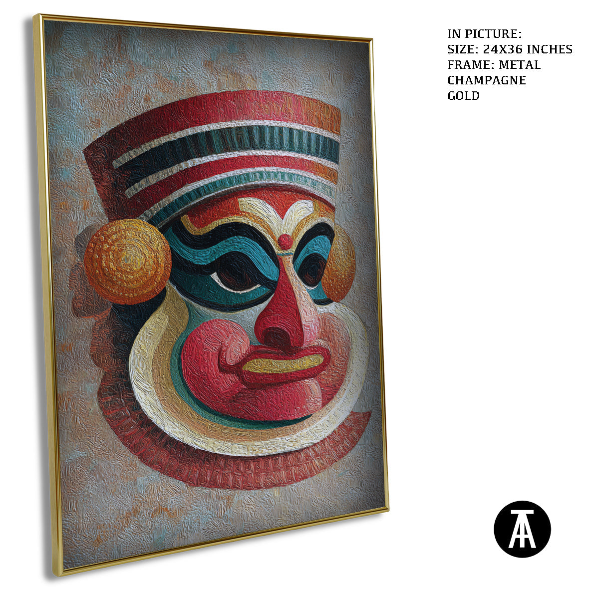 Artwork in Metal Champagne Gold Frame