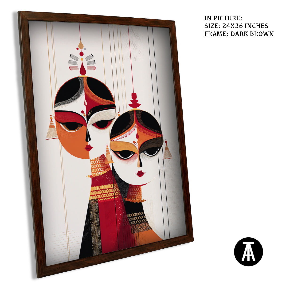 Artwork in Dark Brown Frame