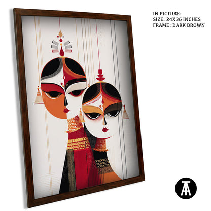 Artwork in Dark Brown Frame