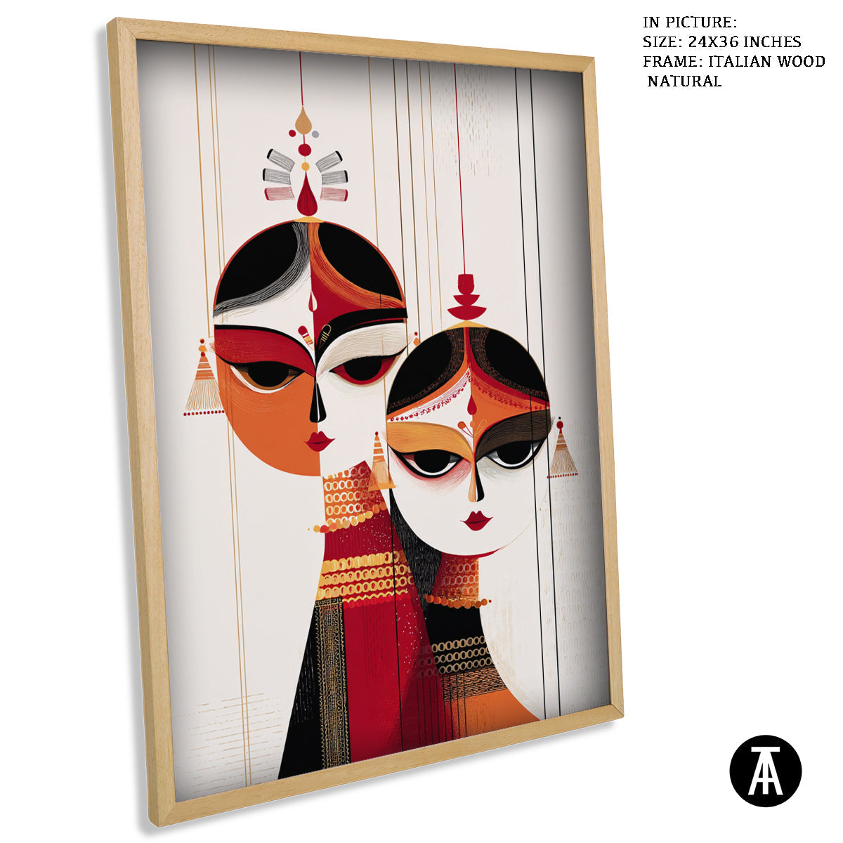 Artwork in Natural Wood Frame