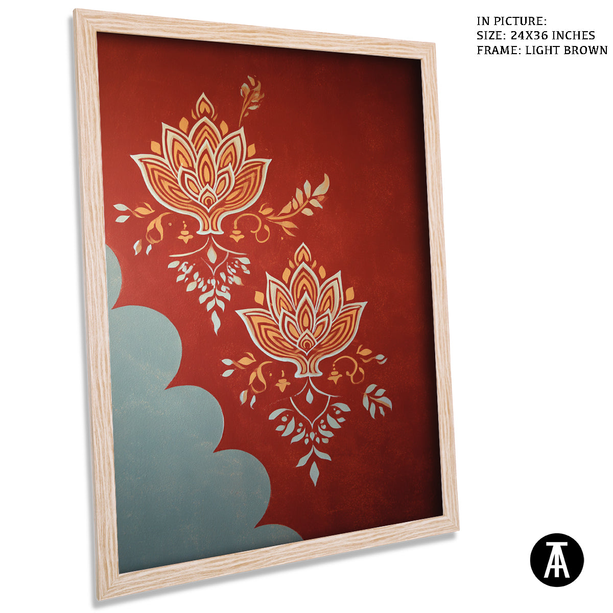 Artwork in Light Brown Frame