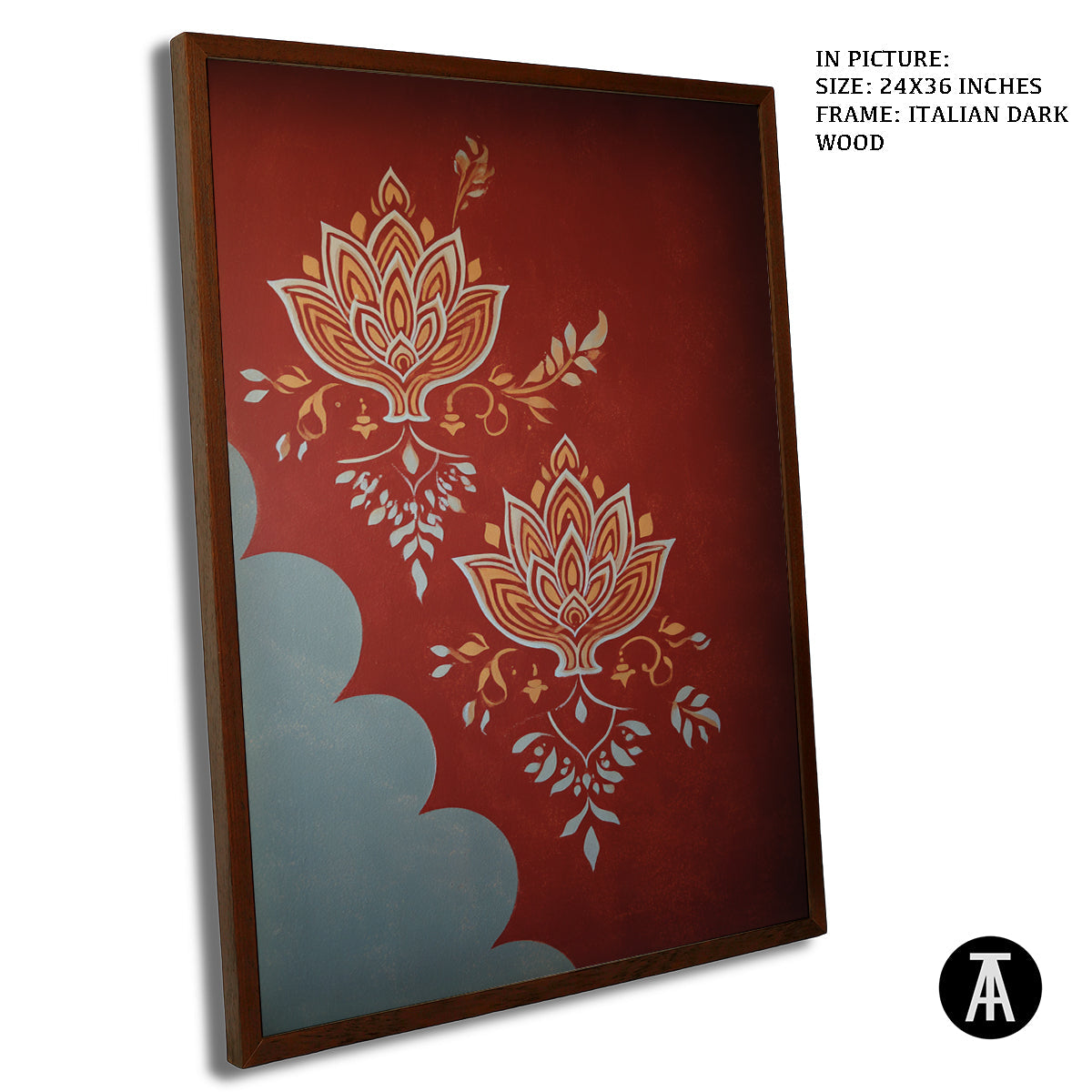 Artwork in Dark Wood Frame