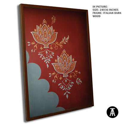 Artwork in Dark Wood Frame