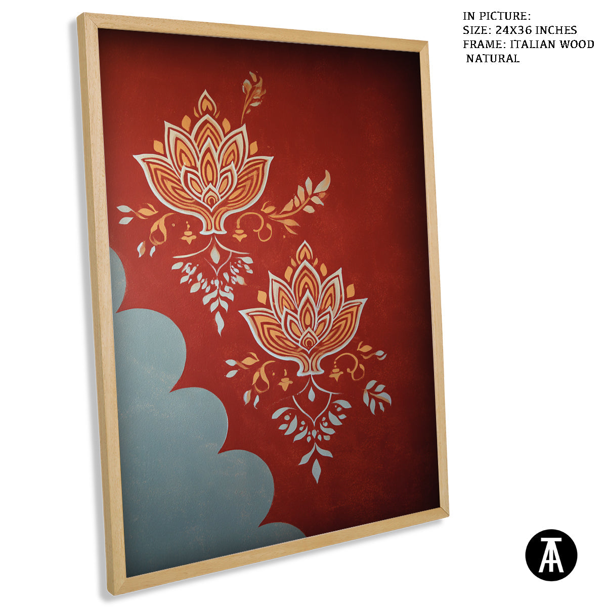 Artwork in Natural Wood Frame