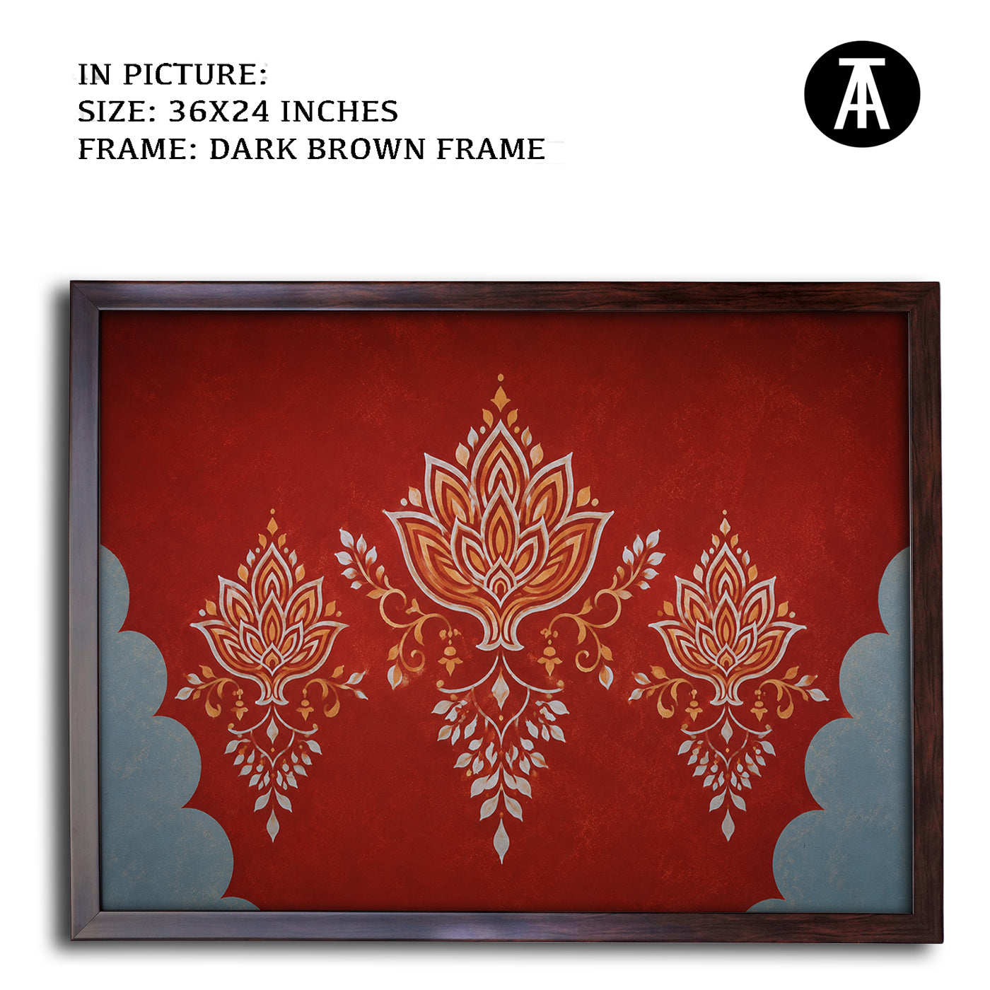 Artwork in Dark Brown Frame