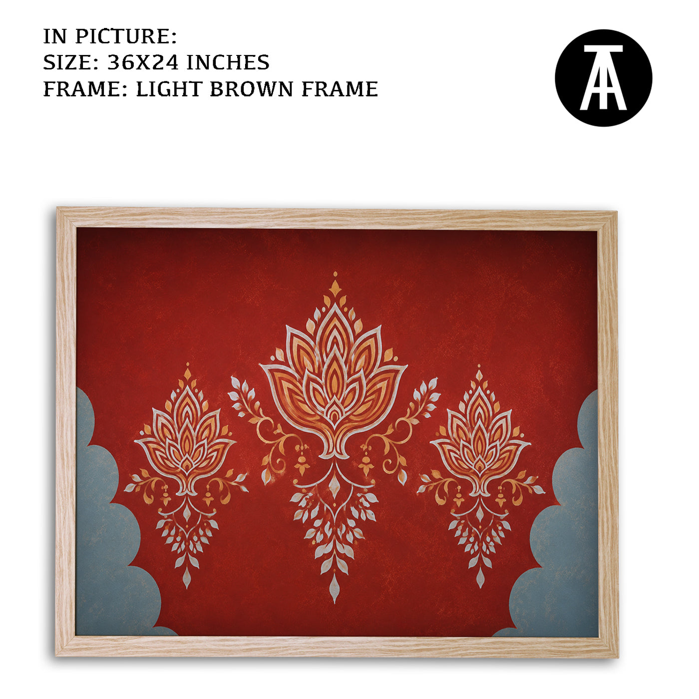Artwork in Light Brown Frame