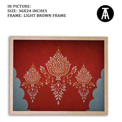 Artwork in Light Brown Frame