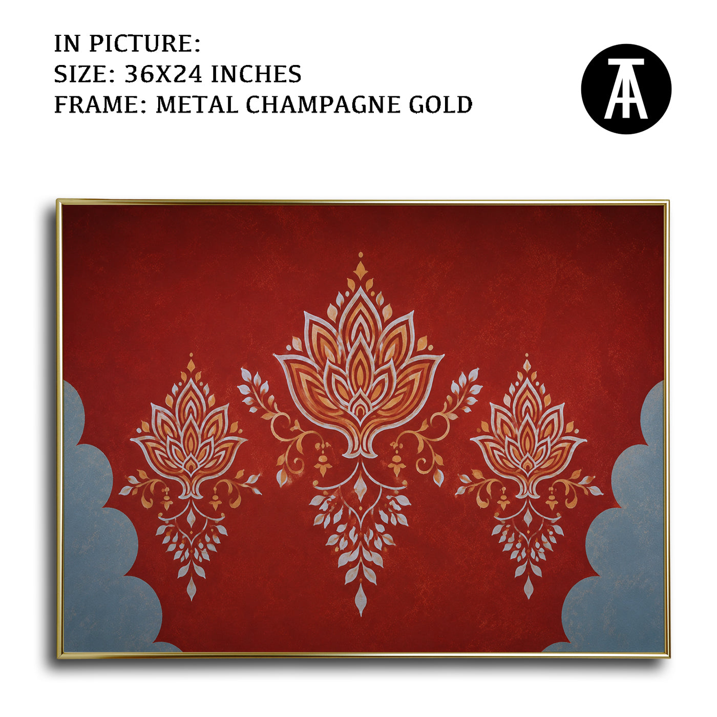 Artwork in Metal Champagne Gold Frame