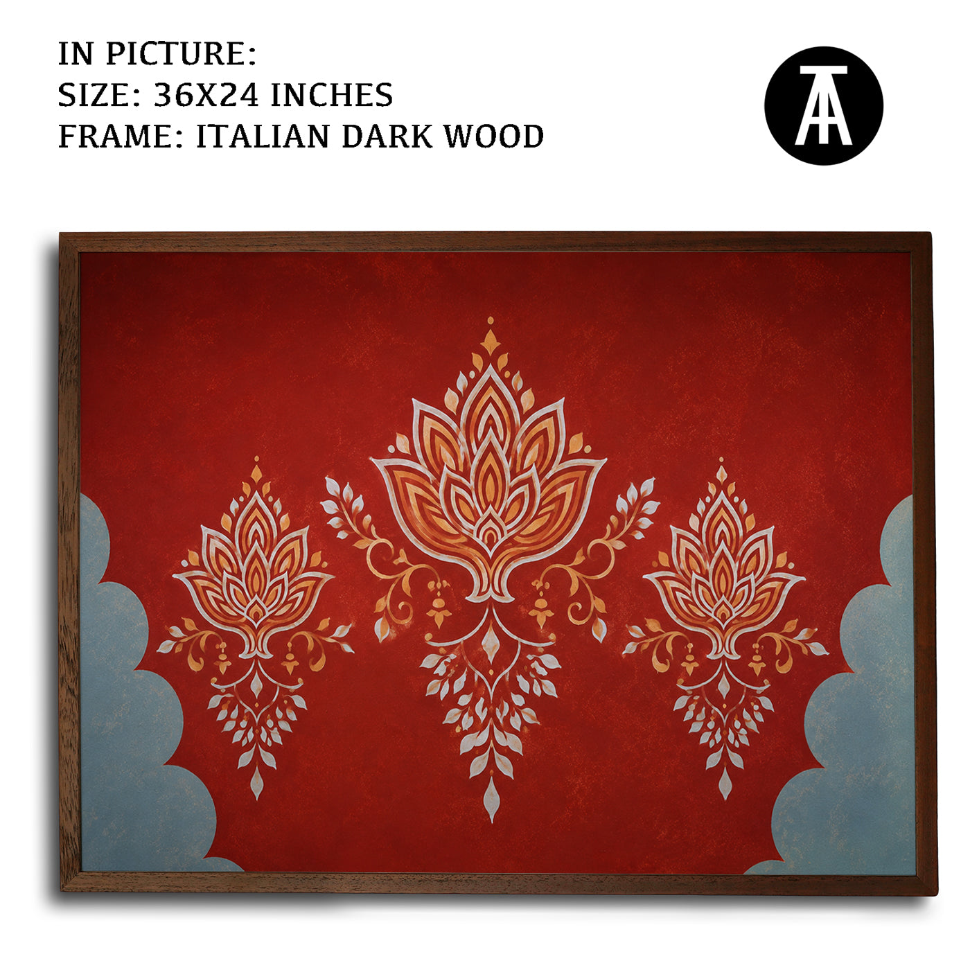 Artwork in Dark Wood Frame