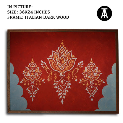 Artwork in Dark Wood Frame
