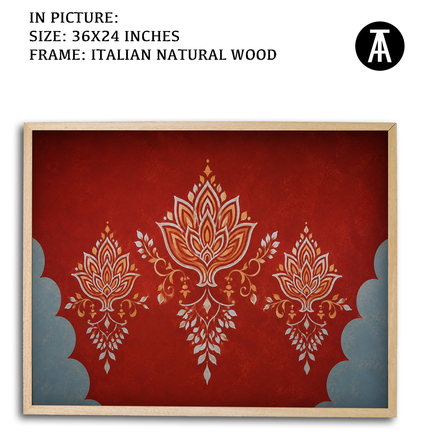 Artwork in Natural Wood Frame