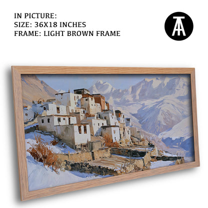 Artwork in Light Brown Frame