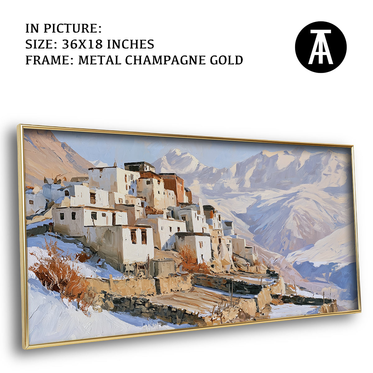 Artwork in Metal Champagne Gold Frame