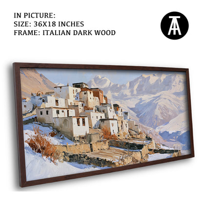 Artwork in Dark Wood Frame