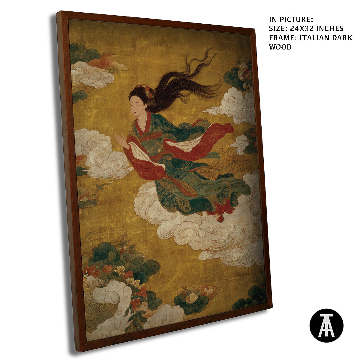 Artwork in Dark Wood Frame