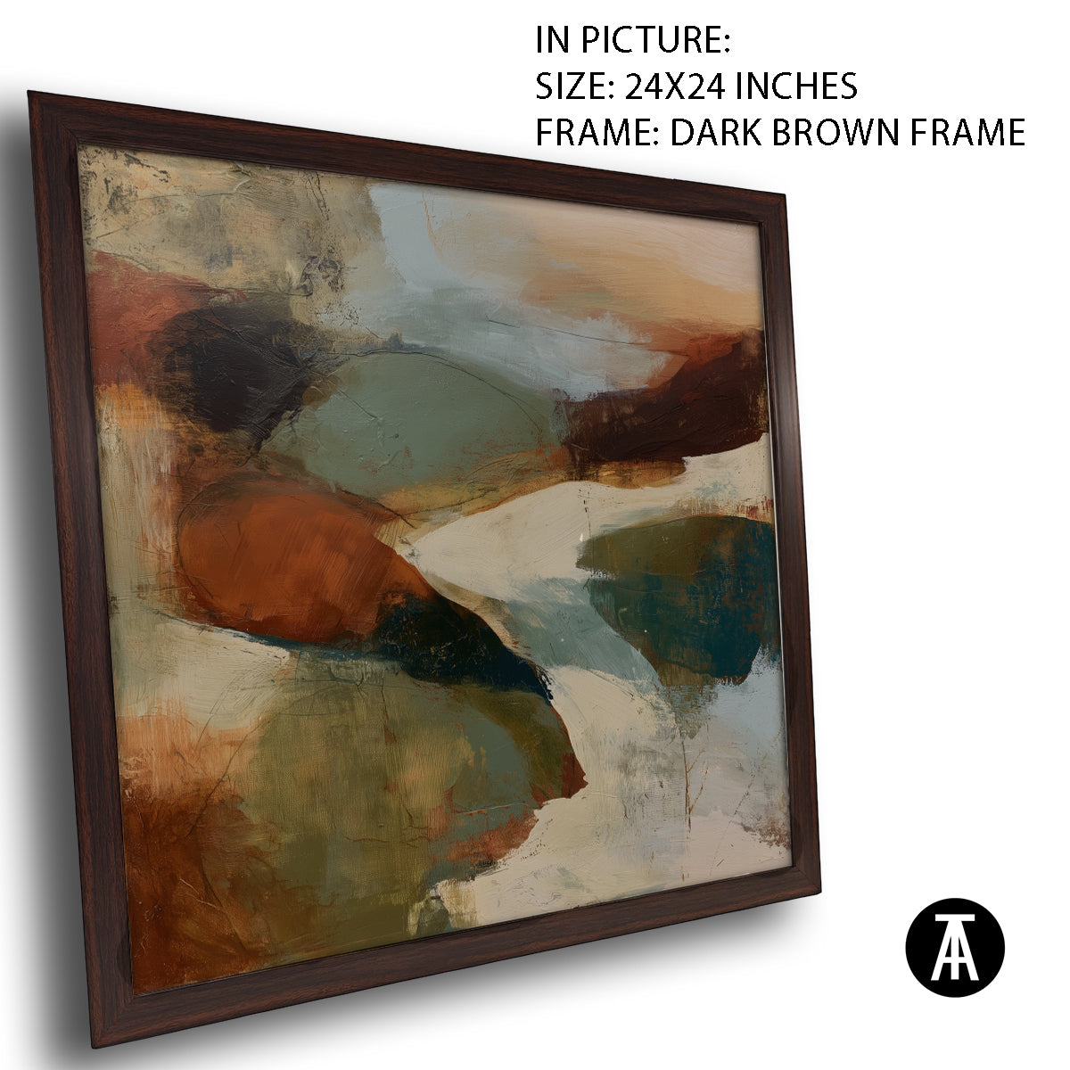 Artwork in Dark Brown Frame