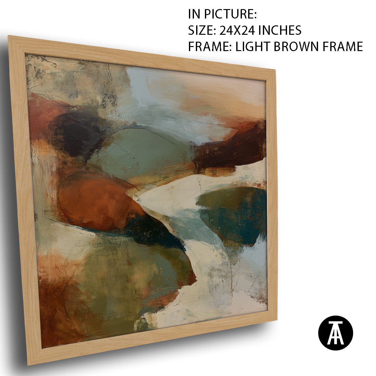Artwork in Light Brown Frame