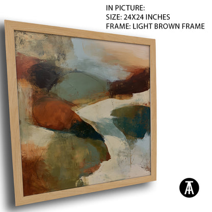 Artwork in Light Brown Frame