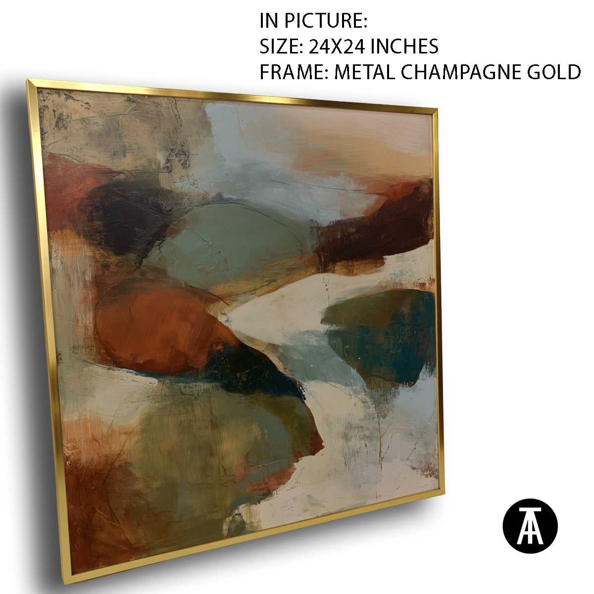 Artwork in Metal Champagne Gold Frame