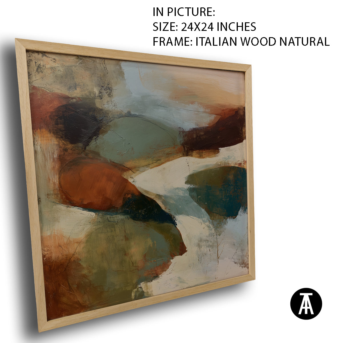Artwork in Natural Wood Frame